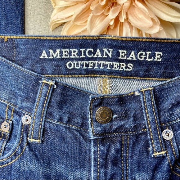 American Eagle Vintage Button Fly High Rise Jeans Dark Wash Size 2 - Picture 9 of 11